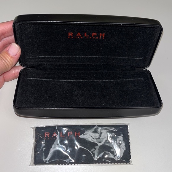 Ralph Lauren thick styled hard eyewear case with new cleaning cloth, size large - Picture 5 of 7